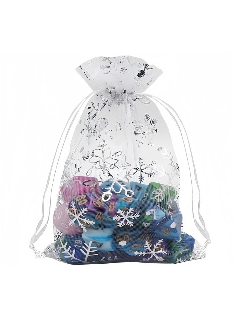 100 قطعة من أكياس الأورجانزا الشفافة الفاخرة، مقاس 10*12 سم، أكياس هدايا زفاف بيضاء برباط سحب، أكياس هدايا أورجانزا لعيد الميلاد، أكياس هدايا مجوهرات، أكياس هدايا مكياج، أكياس هدايا شبكية، أكياس هدايا برباط سحب. - Image 4